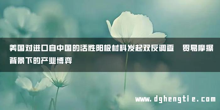 美国对进口自中国的活性阳极材料发起双反调查 贸易摩擦背景下的产业博弈
